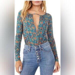 Free People Women’s Kaya Long Sleeve Bodysuit Size Medium